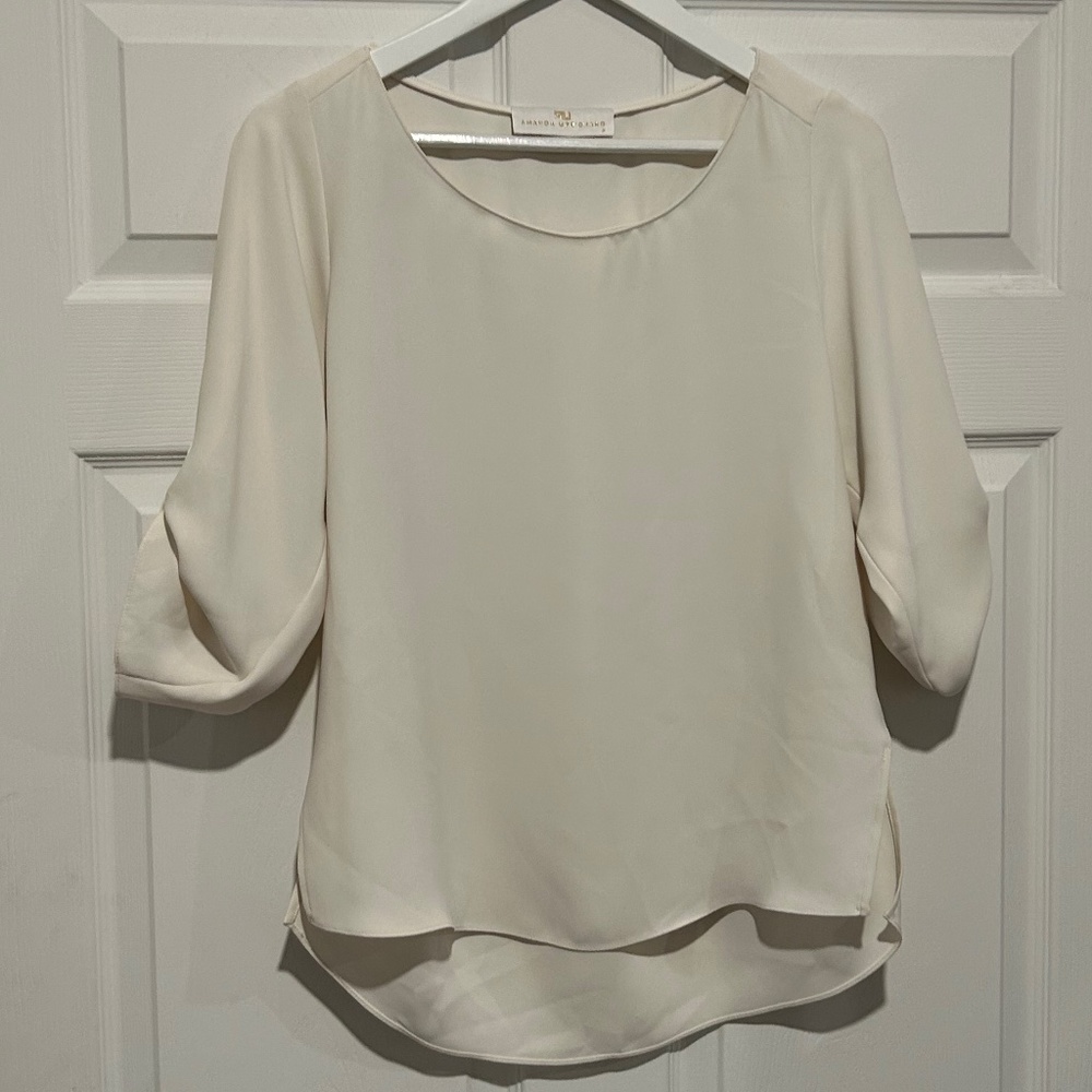 Amanda Uprichard Cream White Blouse